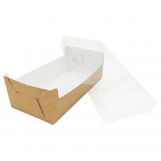 Коробка cake 2XL/2P для рулета (150 х 300 х 100 мм) с пластиковой крышкой — фото 2