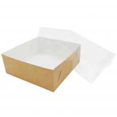 Коробка cake 3XL/3P для зефира, пирожных (170 х 170 х 80 мм) с пластиковой крышкой — фото 2