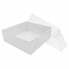 Коробка cake 3XL/3P для зефира, пирожных (170 х 170 х 80 мм) с пластиковой крышкой — фото 2