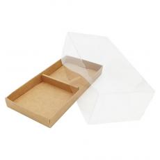 Коробка Cake Air 2P (180 х 90 х 60 мм) с пластиковой крышкой — фото 2